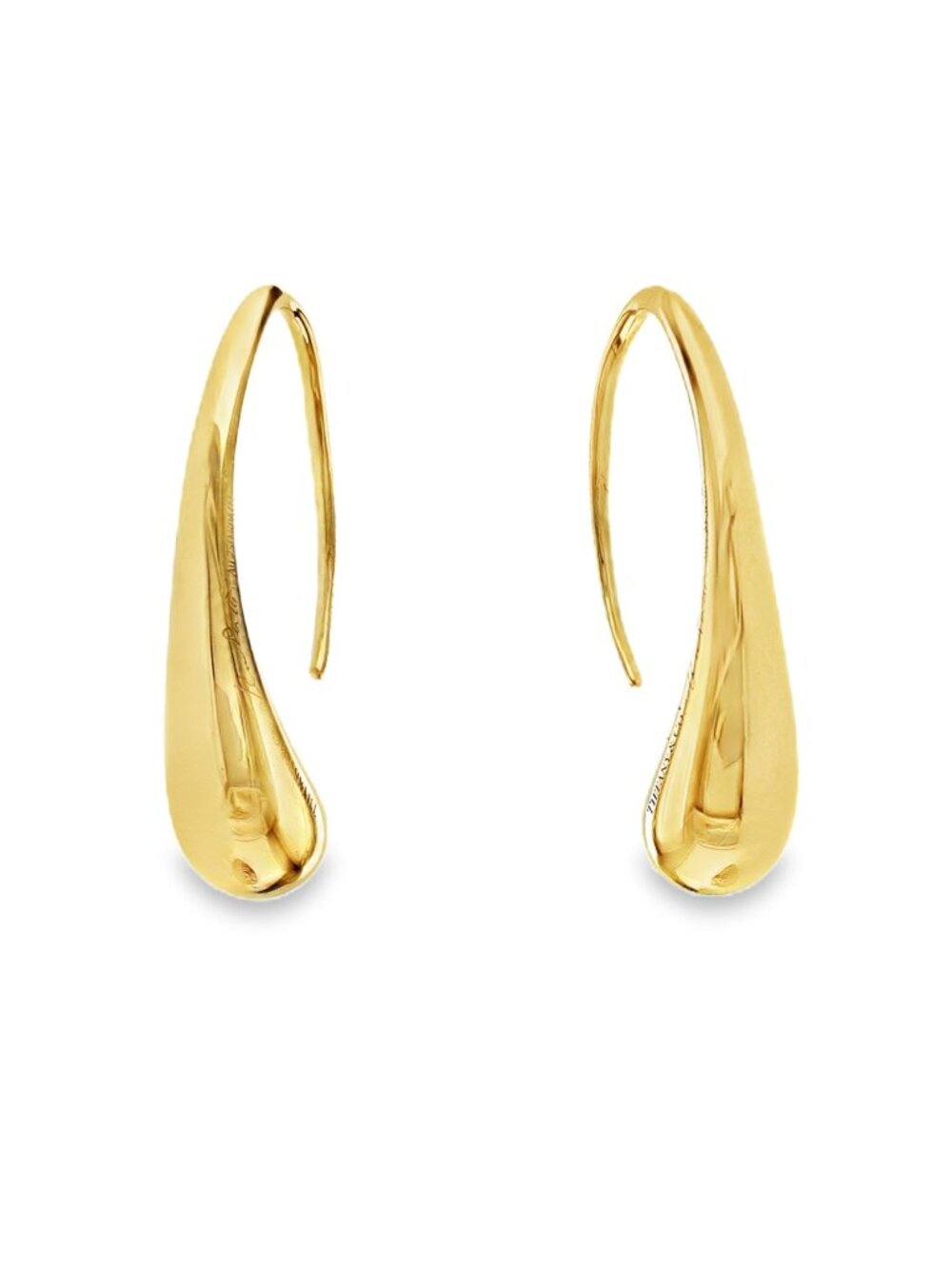 Au Tiffany & Co 18K Yellow Gold Tear Drop Elsa Peretti Earrings